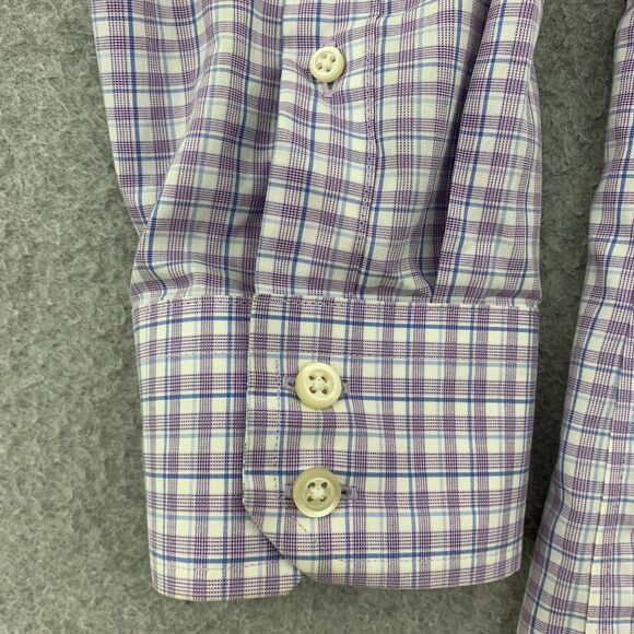 Banana Republic Button Up Shirt Mens Large 16-16 1/2 Plaid Non Iron Slim Fit - Picture 4 of 16